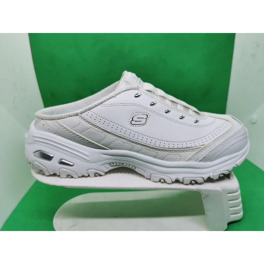 Skechers D'Lites Bright Sky Shoes Sneaker Mule Womens Size 9 White Slip On 11933